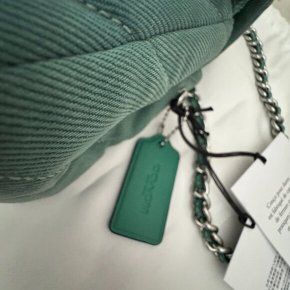 NWT COACH Quilted Tabby Ivy Silver Denim Shoulder Bag 26 - Picture 4 of 9